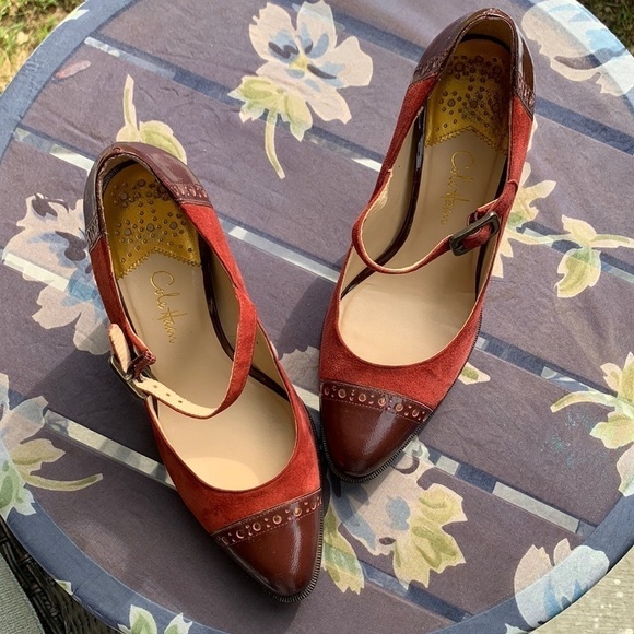 Cole Haan shoes MaryJanes color and suede trending now size 6.5 B no slip bottom - Picture 2 of 10